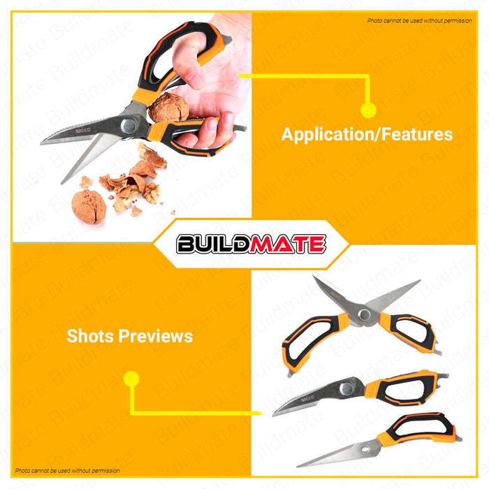 INGCO Kitchen Detachable Scissor Meat Chicken Pork Beef 9" 225mm HSCRS822251 •BUILDMATE• HT2