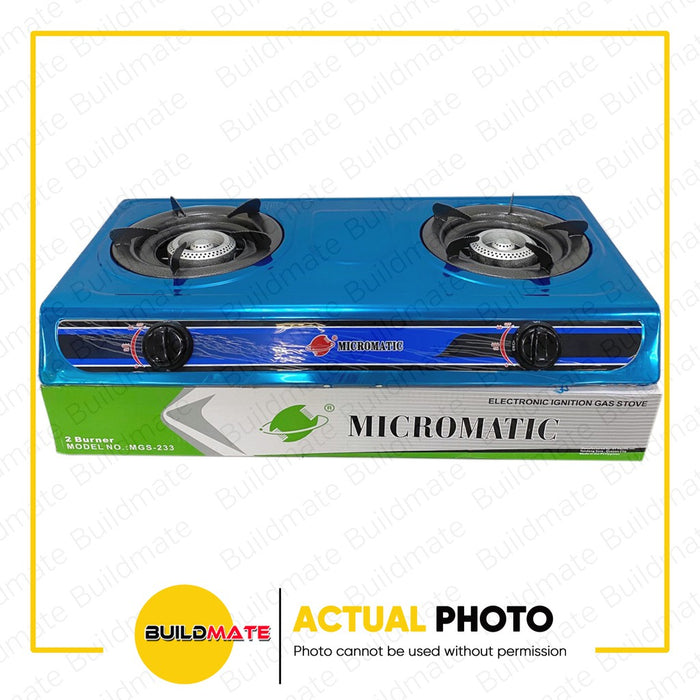 MICROMATIC Stainless Gas Stove Double Burner MGS-233 •BUILDMATE•