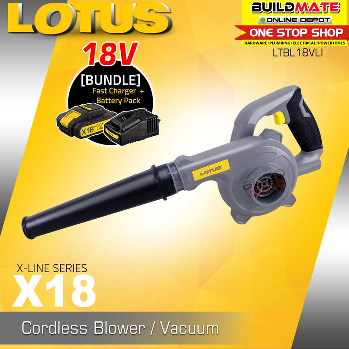 [BUNDLE] LOTUS X-LINE Cordless Blower Vacuum 18V LTBL18VLI + LTFC1800 + LTBP18G-2 •BUILDMATE• LCPT