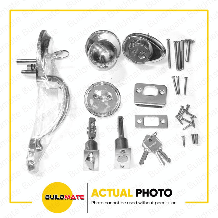 POWERHOUSE PRO Series Entrance Handle Set Satin Nickel Finish PH8051SNET •BUILDMATE•