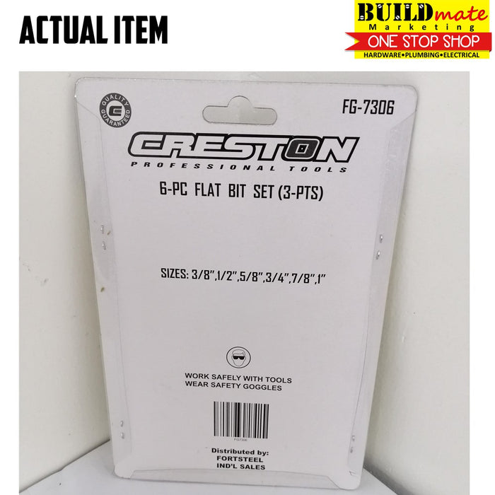CRESTON Flat Bit 6pcs/SET FG-7306 •BUILDMATE•