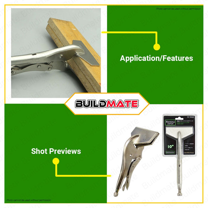 HOYOMA JAPAN Sheet Metal Clamp Vise Grip Plier 10" TF-5522 •BUILDMATE• HYMHT