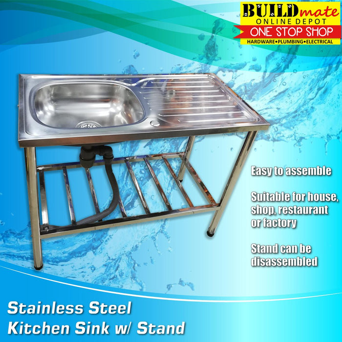 STAINLESS Kitchen Sink SET with Bowl, Drain and Stand SW3920 •BUILDMATE•
