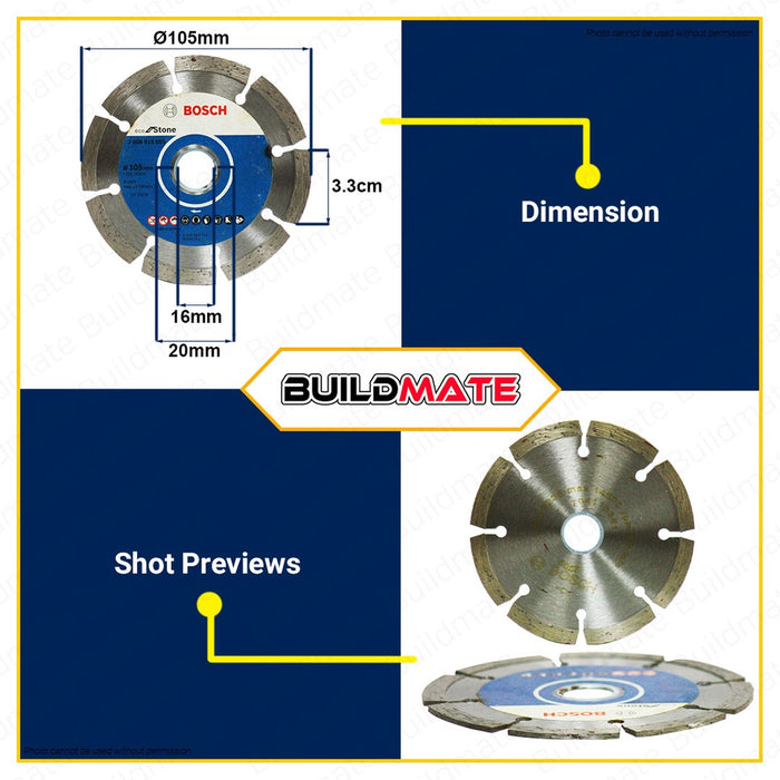 BUILDMATE Bosch 4" Inch Diamond Cutting Disc Blade Wheel Eco / Standard for Stone Marble Granite - BAX