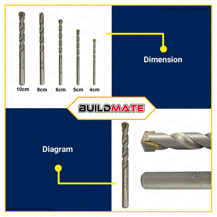 MAKITA Original TCT Masonry Drill Bit Set 5PCS/SET D-05175 •BUILDMATE•
