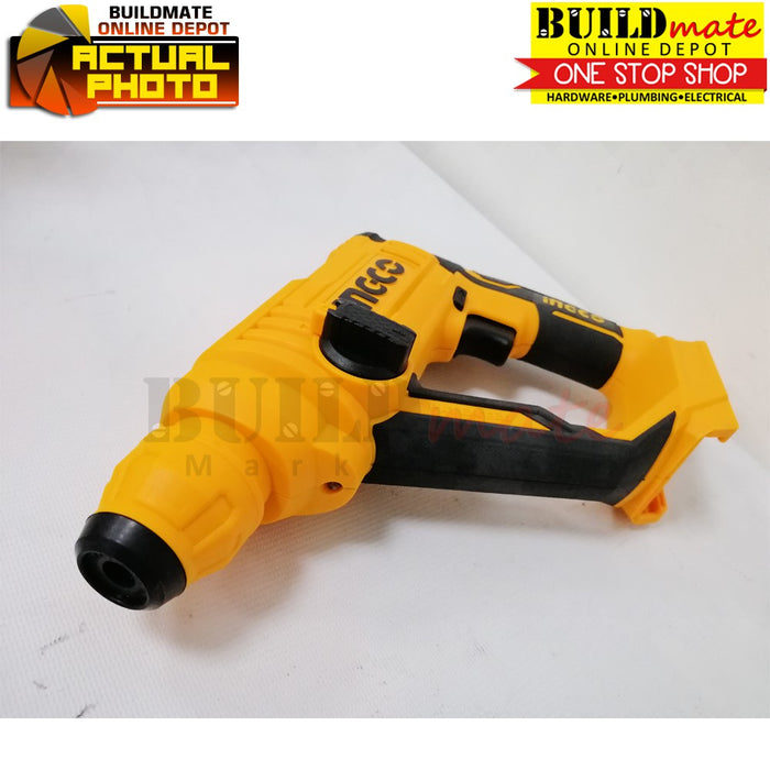 BUILDMATE Ingco Lithium-Ion Cordless Rotary Hammer 20V Rechargeable Chipping Gun Hammer Drill UNIT ONLY - ICPT