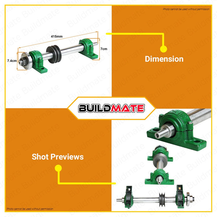 PROMAN | PROBUILD Shafting 1 1/4" Inch With Pillow Block No.1 Dual Blade Saw Shaft PT-SPB3 BUILDMATE