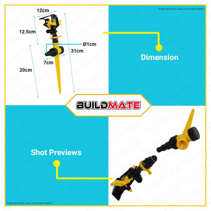 MECO 2 Way Garden Pulsating Sprinkler Water Sprayer Grass Plant #2760 100% ORIGINAL •BUILDMATE•