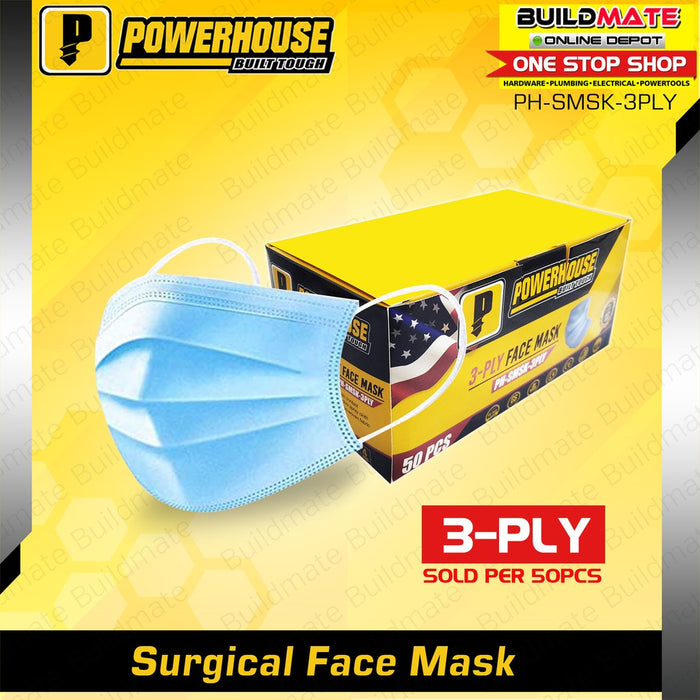 POWERHOUSE Surgical Face Mask 3PLY | KN95 5PLY •BUILDMATE• PHHT