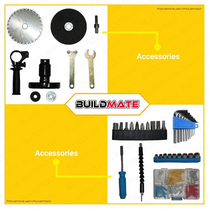 MKT Electric Impact Hammer Drill Tool Set Kit with Accessories and Case 450W 66138 •BUILDMATE•