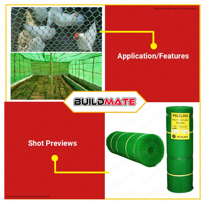 Green Plastic Polyethylene Screen Net Chicken Fence Wire 3 ft 1/2" •BUILDMATE•