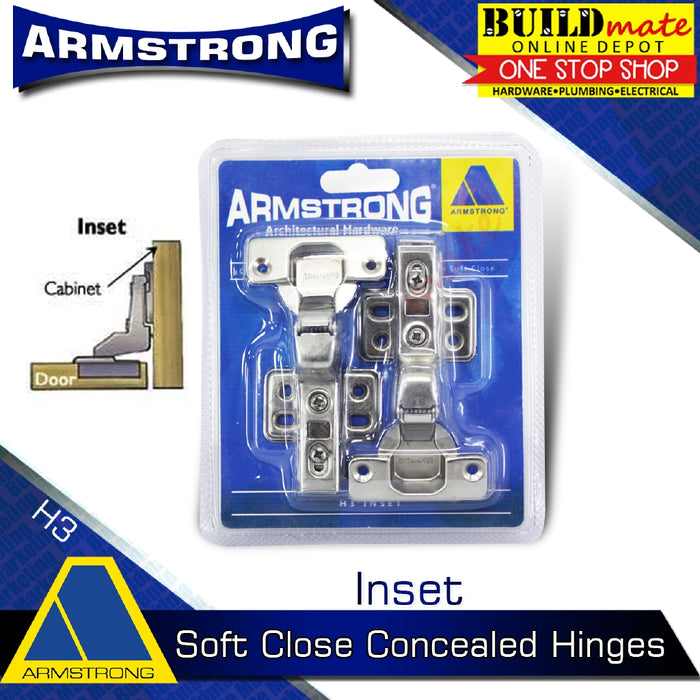 ARMSTRONG Soft Close Hydraulic Cabinet Door Concealed Hinges 1PAIR Heavy Duty •BUILDMATE•