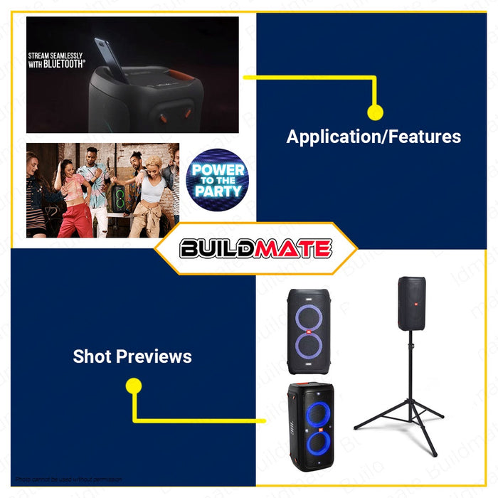 JBL Party Box 100 Rechargeable Wireless Bluetooth Speaker •BUILDMATE•