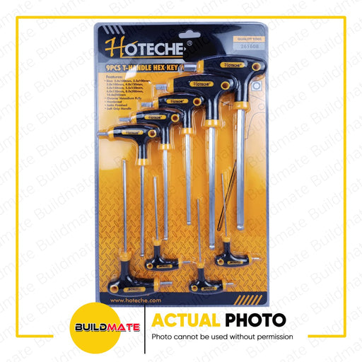 HOTECHE T-Shape Soft Grip Hex Key Set 9PCS/SET 261608 •BUILDMATE•