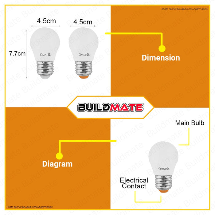 OMNI LED Lite Light Bulb G45 3W LLG45E27-3W •BUILDMATE•