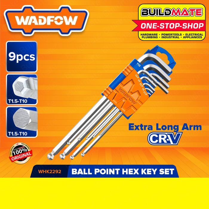 WADFOW 9PCS/SET Ball Point Hex Key Long Arm | Extra Long Arm [SOLD PER SET] WHK2291 | WHK2292 WHT