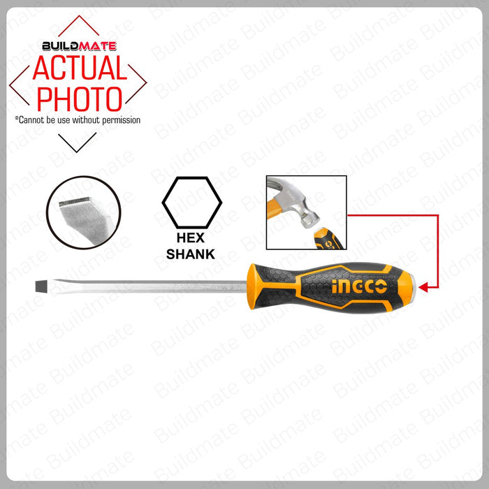 INGCO Slotted 6" Go-Through Screwdriver HGTS286150 | HSGT680208 •BUILDMATE• IHT
