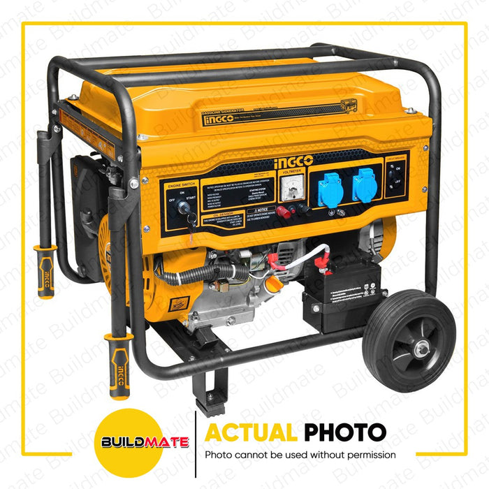 INGCO Gasoline Generator 6.5KVA GE65003-5P + FREE T HANDLE & BITS •BUILDMATE• IPT