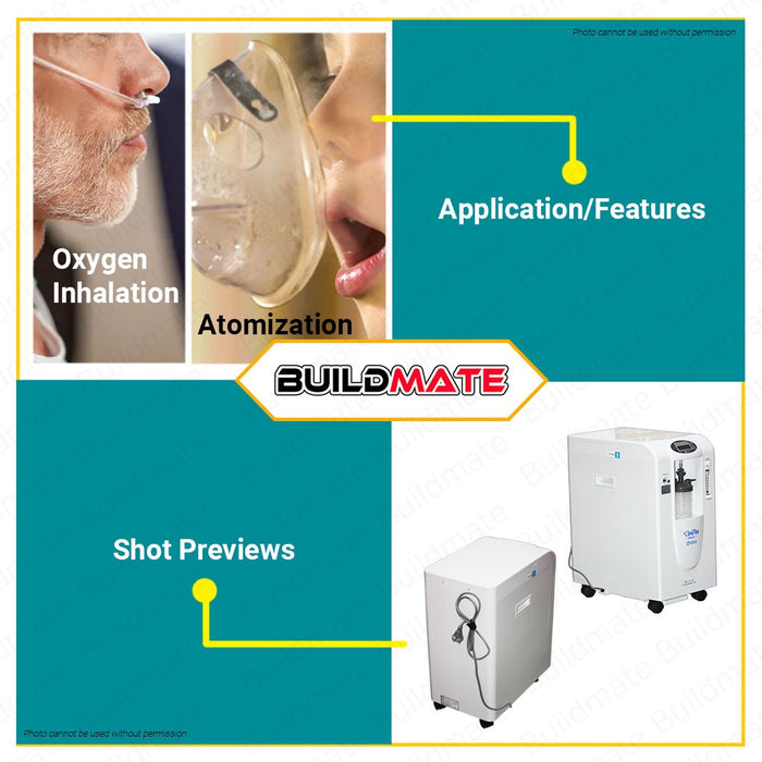 Medical Grade 5L Oxygen Concentrator Inhalation Pump 24/7 Use •BUILDMATE•