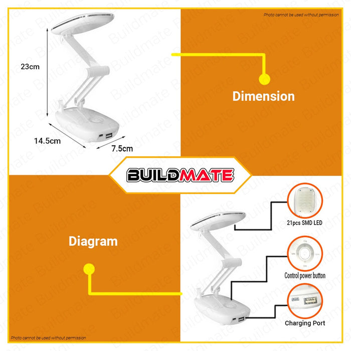 Omni Led Desklamp w/ Powerbank Function AEL300 •BUILDMATE•