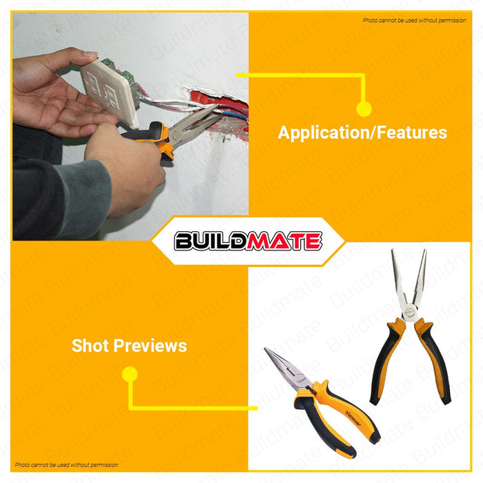 Hoteche Long Nose Plier Pliers 8" inches HTC-100106 •BUILDMATE•
