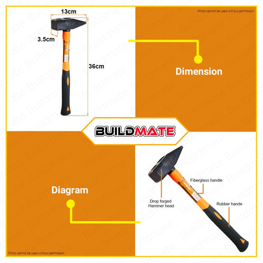 Hoteche 1000g Machinist Hammer Fiberglass Handle HTC-210208 •BUILDMATE•