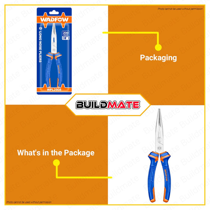 WADFOW Long Nose Pliers 6" Inch | 8" Inch [SOLD PER PIECE] Polish & Anti-Rust Oil •BUILDMATE• WHT
