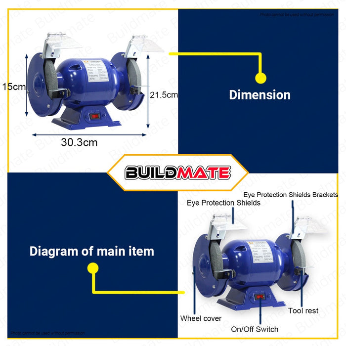 OXFORD ENGLAND Bench Grinder 5" | 6" •BUILDMATE•