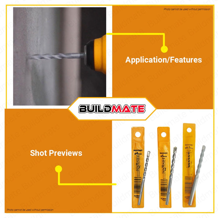 INGCO Concrete Masonry Drill Bit 6.5mm DBM111651 •BUILDMATE• HT2