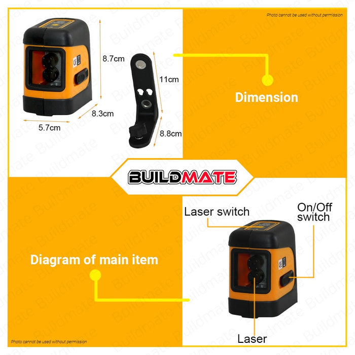 Hoteche 1v1h Self Leveling Laser Cross Line HTC-285003 100% ORIGINAL / AUTHENTIC •BUILDMATE•