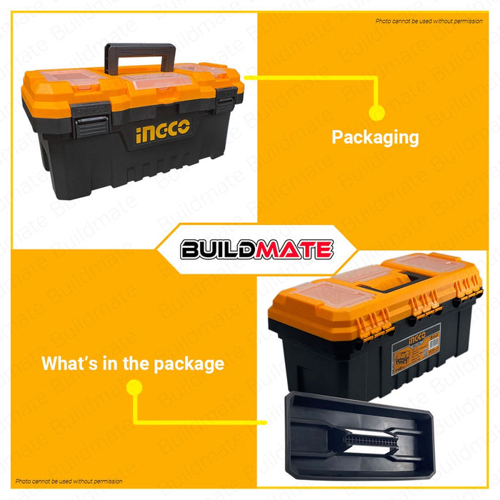 INGCO 17" Tool Box Plastic Organizer With Tray 15KG Capacity PBX1701 •BUILDMATE• HT2