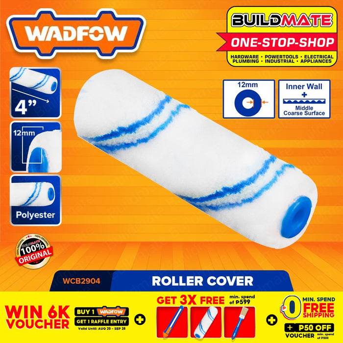 WADFOW Roller Cover (Inner wall) 100mm 4" Inch Polyester Roller Paint Tool WCB2904 •BUILDMATE• WHT