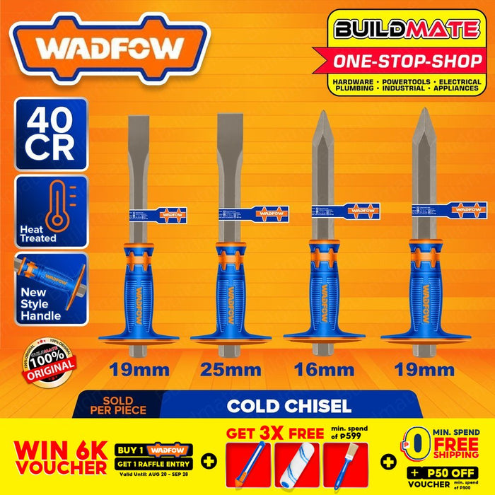 WADFOW Cold Chisel Flat & Pointed Chisel 4mm | 16mm | 19mm [SOLD PER PIECE] Spear Head BUILDMATE WHT