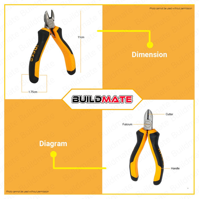 INGCO Mini Diagonal Cutting End Pliers 4.5” 115mm HMBCD08115 | HMDCP08115 •BUILDMATE• HT2