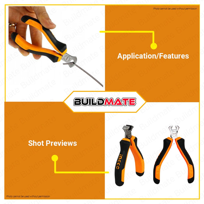 INGCO Mini Diagonal Cutting End Pliers 4.5” 115mm HMBCD08115 | HMDCP08115 •BUILDMATE• HT2