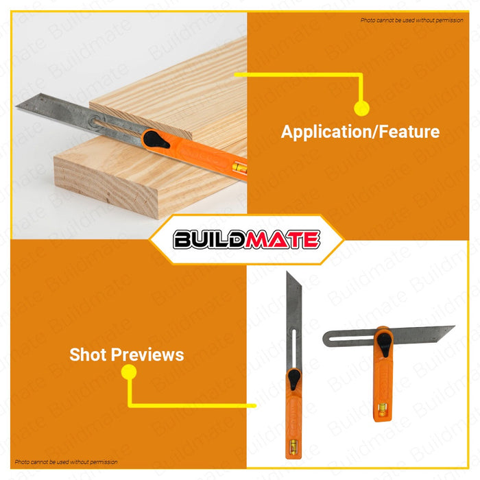 INGCO Angle Corner Speed Square Ruler 7" 150mm with Horizontal Bubble HAS181501 •BUILDMATE• HT2