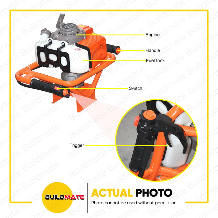 YAMATA JAPAN Gasoline 2 Stroke Earth Ground Auger Drill Machine Post Hole Digger 220W 63.3CC YT-EA63