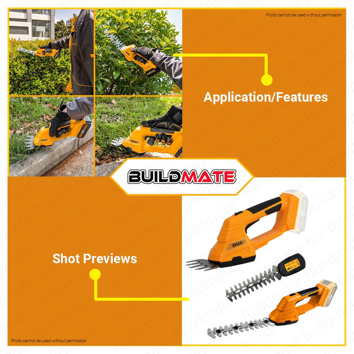 INGCO Lithium-Ion Li-Ion Cordless Garden Shear Power Share 20V CSTLI2001 •BUILDMATE• IPT