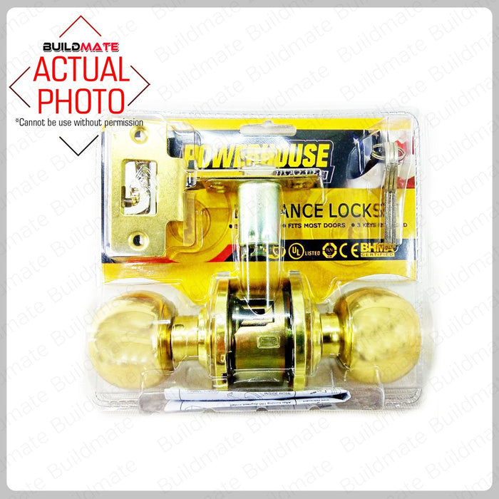 BUILDMATE Powerhouse PRO SERIES Cylindrical Entrance Lockset Brass Finish US3 PH587PBET - PHDH