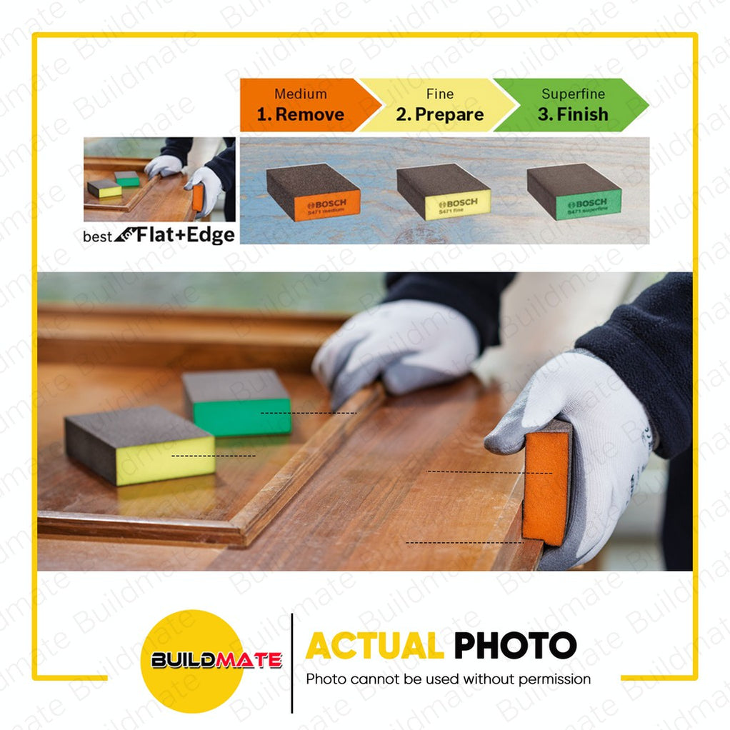 BOSCH Professional Color Foam Sanding Block 69 x 97 x 26 SOLD PER PIEC ...