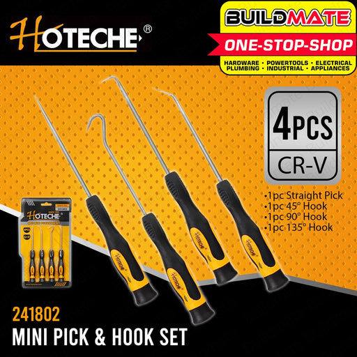 Hoteche Mini Lock Pick and Hook Set Cr-V 4 PCS/SET HTC-241802 •BUILDMATE•