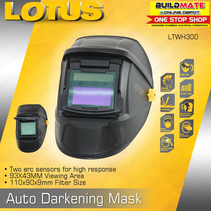 BUILDMATE Lotus Solar Powered Auto Darkening Welding Helmet Mask Iron Buildmate BUILDMATE Lotus Solar Powered Auto Darkening Welding Helmet Mask Iron Buildmate