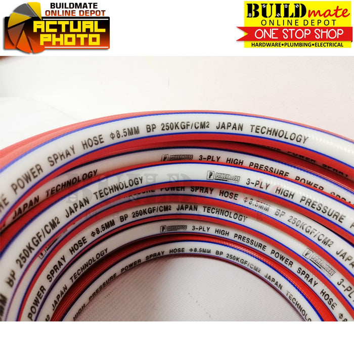 Powerhouse 3-Ply Pressure Washer Power Sprayer Hose RED Set with Fittings Heavy Duty Ø8.5mm 10m / 15m / 20m / 30m PHI