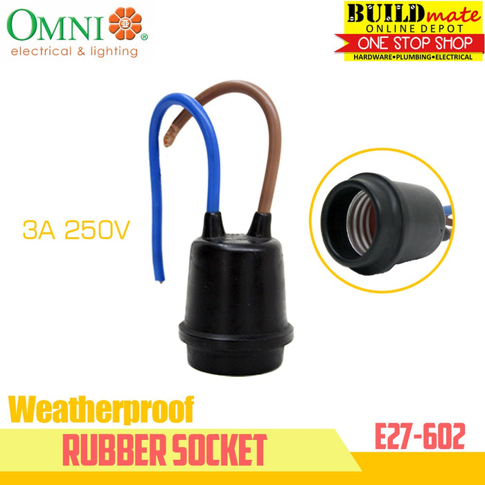 [WHOLESALE] (24PCS) OMNI Weatherproof Rubber Socket 3A 250V E27-602 •BUILDMATE•
