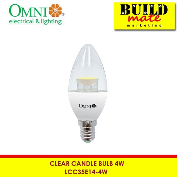 Omni LED Clear Candle Bulb E-14 Base LCC35E14-4W-DL