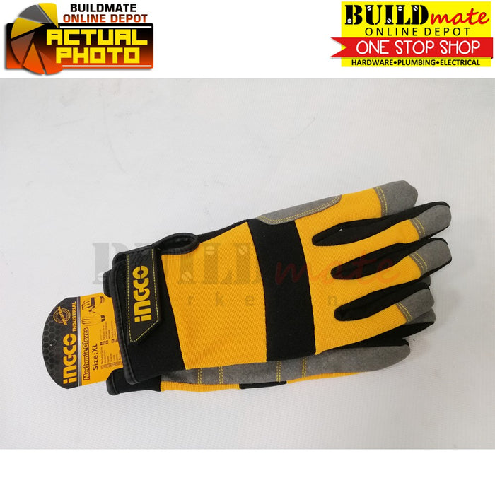 BUILDMATE Ingco Micro Fibre Material Mechanic Gloves Safety Gear Protective Hand Glove HGMG01-XL IHT