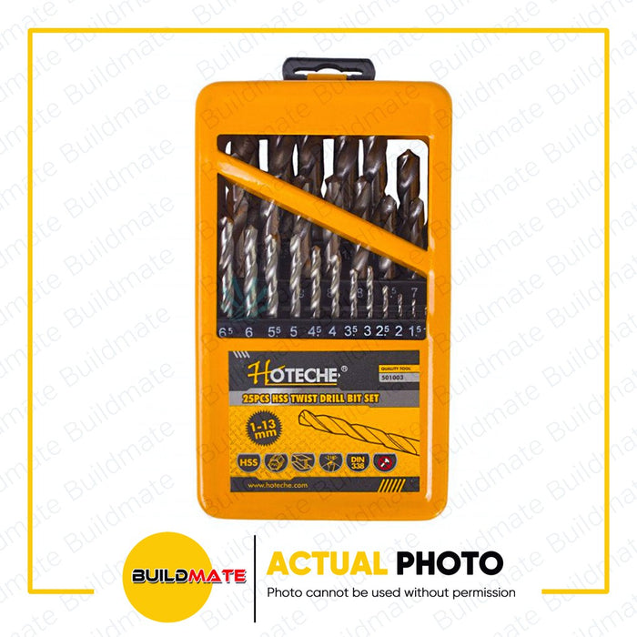 HOTECHE HSS Twist Drill Bits 25PCS/SET 501003 •BUILDMATE•