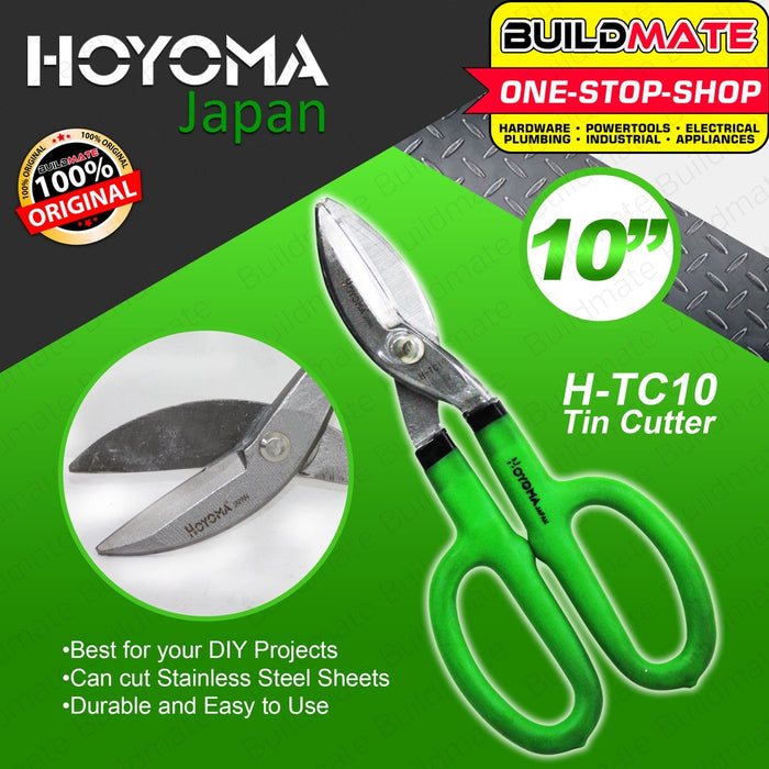 HOYOMA JAPAN Tin Snip Cutter Scissor 10" H-TC10 •BUILDMATE• HYMHT
