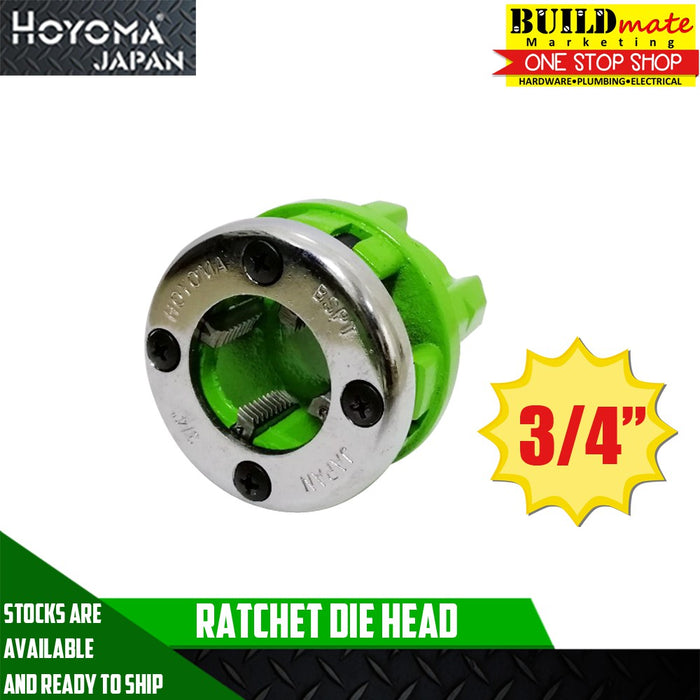 Hoyoma Ratchet Die Threader Head 3/4" , 1/2" HYMA •BUILDMATE•