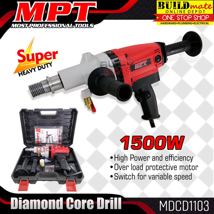 MPT Diamond Core Drill 1500W Ø110mm MDCD1103 Most Professional Tools •BUILDMATE•